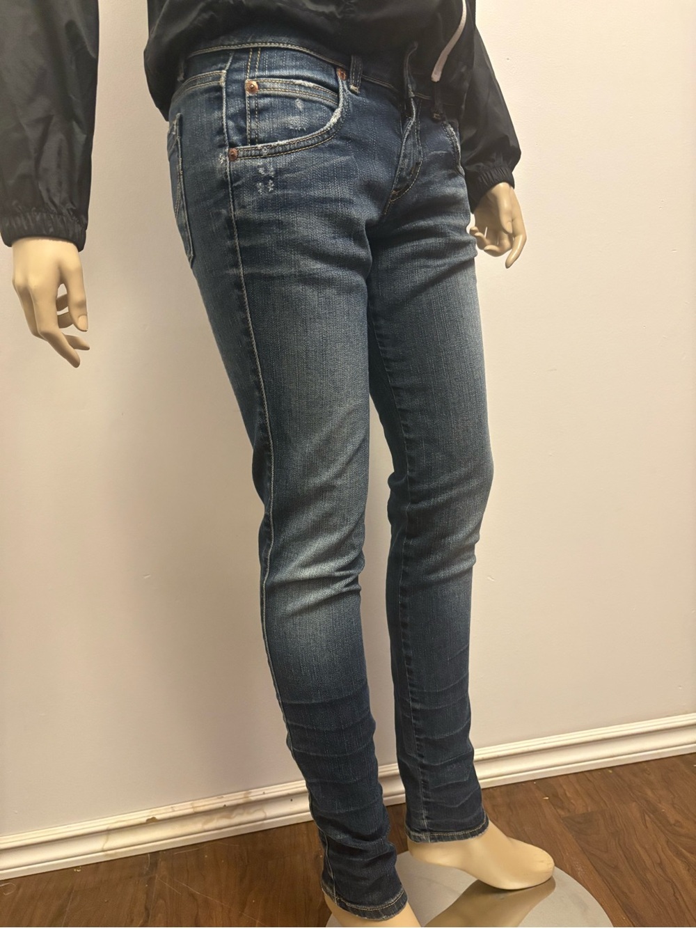 Roy Roger's Vintage Y2K Low Rise Skinny Jeans Blue Denim Calf Zippers Sz 25